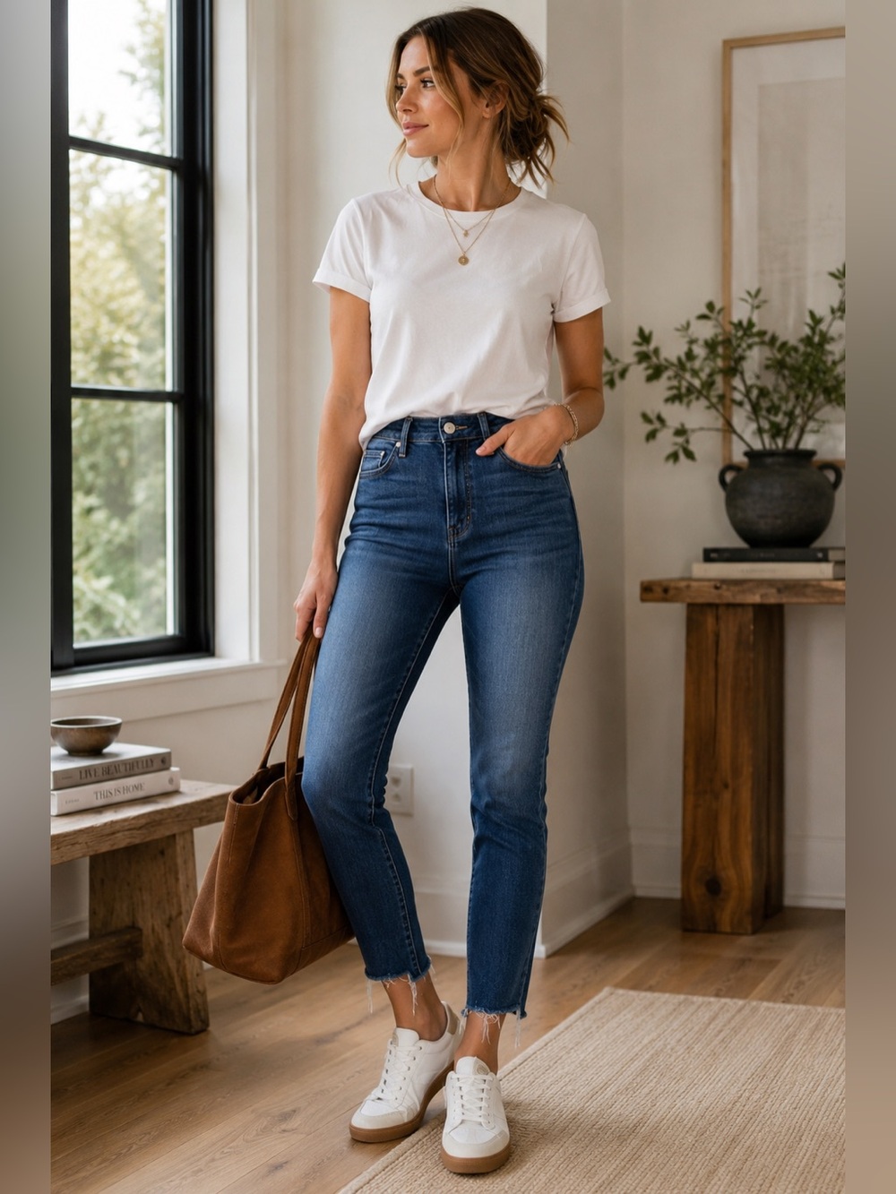 MOTHER High Waisted Looker Ankle Fray Jeans Size 31